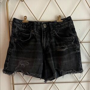 9-10 | Girls Zara Black Distressed Denim Shorts